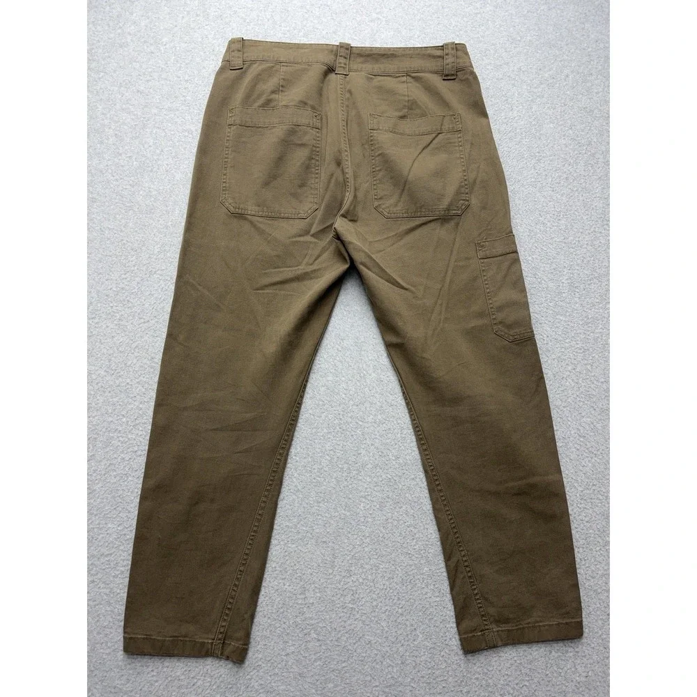 Vince Carpenter Pants Womens 10‎ Green Cropped Straight Leg Stretch Twill Casual